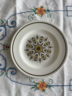 Retro 1960’s Swinnertons Ironstone Paisley Green 6.5” Bread and Butter Plate